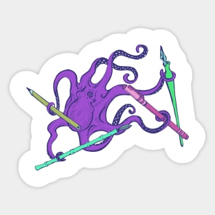 InkTober Octopus Purple Sticker